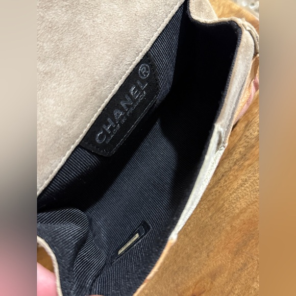 AUTH RARE CHANEL MINI PATCHWORK SUEDE FLAP BAG CC PINK CRYSTAL. VINTAGE 2004-08 - Picture 14 of 17